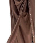 Helmut Lang Twist Snap Front Midi Chocolate Brown Neutral Skirt Size XS Photo 8