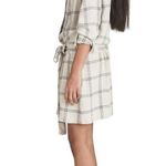 Reiss  Tan Dasha Windowpane Plaid long sleeve shirt dress 10 NWT Photo 2