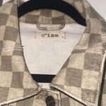 c'isa Tan Checkered, Cropped Denim/Jean Jacket Photo 2
