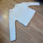Aerie ‎ Oversized Chunky Knit Cream Sweater Women’s XS-M Cozy Pullover Christmas Photo 8