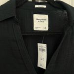 Abercrombie & Fitch Long Sleeve Oversized Tie-Front Gauzy Shirt Photo 2