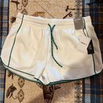 Forever 21 Womens Mid Rise Running Short-Juniors white green trim size L NWT Photo 0