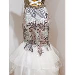 Colors Dress  1961 Floral Embroidered Mermaid Wedding Prom Formal Dress Size 0 Photo 9