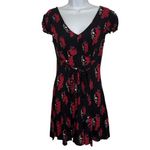 Royal Bones  BY TRIPP Black and Red Floral and Skull Pattern Dress EUC Size Small Photo 1