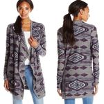 Lucky Brand Wool Blend Aztec Tribal Print Waterfall Cardigan Photo 1