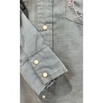 Rare 70's Sears Western Wear Chambray Shirt Hand Embroidered Folk Art Pearl Snap Size M Photo 7