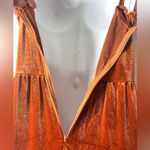 Cider New Y2K Orange Retro Boho Jumpsuit Velvet Wide Leg highwaist stretchy Photo 4