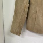 Alfani  Tan Leather Womens Blazer Jacket SP Suede Fall Classic Preppy Coat Photo 1
