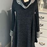 Bellamie  Heather Black Cowl Neck Long Sleeve Dress Shift Winter Womens XS Photo 0