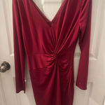 Guess Deep Red Long Sleeve Dress Photo 0