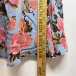 Torrid  Size 1 Blue Tank Top Blouse Pink Floral V Neck Baby doll Top Photo 4