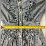 Mass Vintage 80's Denim Dress Acid Wash Stud Snap long sleeve L Blue Size L Photo 5