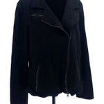 Eileen Fisher  Womens Asymmetrical Zip Jersey Knit Biker‎ Moto Jacket Black Large Photo 0