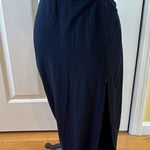 Athleta  Black elastic waist high slit high waist maxi tencel skirt Photo 0
