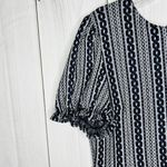 TCEC  Women Tapestry Romper Navy White Sz L Inseam: 4" Cuffed Pockets Photo 3