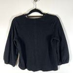 Madewell ‎ Womens Sweater Small Black Pullover Long Sleeve Cotton V-Neck Photo 5