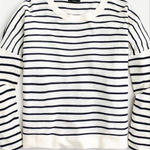 J.Crew striped crewneck exposed seam sweater xs White Photo 0