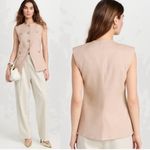 Veronica Beard  Tamara Linen Blend Vest Sandalwood Melange Size 8 Photo 11