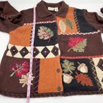Classic Elements Vintage 90s Y2K  Autumn Patchwork Cardigan Sweater Size Medium Photo 8