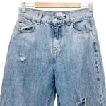 Princess Polly Wide Leg Distressed Raw Hem Cropped Jeans Medium Wash Size 6 Photo 2