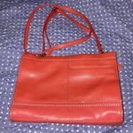 The Sak Salmon Pink Orange Leather Crossbody Purse Photo 1