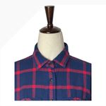 J.Crew  Shirt Women 2 Blue Red Plaid Long Sleeve Button Down Flannel preppy Photo 4