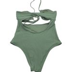 Aerie Ruched Cut Out One Piece Swimsuit Cheeky Green S Photo 1