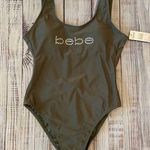 Bebe  Olive Low Back One Piece Swimsuit. Size Small. NWT Photo 0