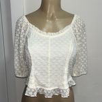 Jessica Simpson  Ivory Cream Lace Blouse Sz M/L Photo 2