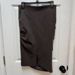 Brunello Cucinelli  Skirt Cotton Stretch Brown Womens 4 Asymmetrical Rouched Photo 1