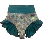 FABLES By BARRIE Custom Metallic Peacock Ruffled Festival Rave Party Bikini Sz S Green Photo 4