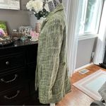 Dialogue  Olive Houndstooth Tweed Trench Coat Size 10 Photo 6