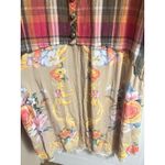 Aratta Silent Journey Plaid Floral Tunic Shirt Dress Boho Prairie Women M Red Size M Photo 7