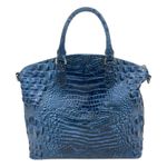 Brahmin Large Duxbury Satchel Bag Melbourne Blue Leather Croc Photo 3