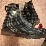 Dirty Laundry  plastic jelly plaid combat lace up boot 7 Photo 4