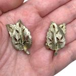 Vintage Signed BSK Leaves Clip On Earrings Classy Bohemian Retro Statement Photo 0