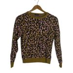 J.Crew  Leopard Print Crewneck Sweater in Mod Leopard Bronzed Moss Pink Wool Photo 3