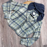 American Eagle American eagle hooded flannel cropped distressed Photo 1