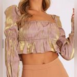 Pretty Little Thing PRETTY LITTLE THINGS shoulder puff long sleeve crop sleeve crop top Photo 1