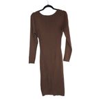 Almost Famous  Dress Ribbed Knit Cutout Ruched Long Sleeve Brown XL Photo 1