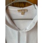 Michael Kors  White Waffle Knit Hoodie Pocket Drawstring Casual Womens Size M Photo 2