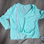 Lily White  Women’s Long Sleeve Shirt Knot Front Teal Lightweight XL Photo 5