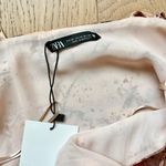 ZARA Print Pink Marble Satin Wrap Dress Photo 4