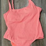 Coral Ribbed One Piece Swimsuit Orange Size XL Photo 0