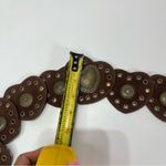 Y2K Western Women Brown Scalloped Hearts Concho Waist Belt Boho Romantic Photo 2