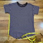 Madewell  Women XS Purple Brown Striped Short Sleeve Crewneck Cotton T-shirt Photo 2