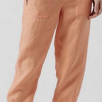 Athleta  Women's Peach Cabo Linen Jogger Orange Pants Size 6 Photo 0