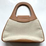 Gucci Vintage Authentic 90’s Leather Bamboo Canvas Shoulder Tan Preppy Classic Photo 4