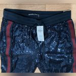 Abercrombie & Fitch  navy sequin joggers side stripe Photo 4