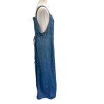 Vintage Western Button Front Denim Jumper Maxi Dress Sleeveless Y2K size 14 Blue Photo 2